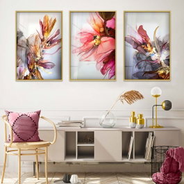 Wallity Cuadro Decorativo de Vidrio Templado Multicolor 30 x 40 cm (3 piezas)